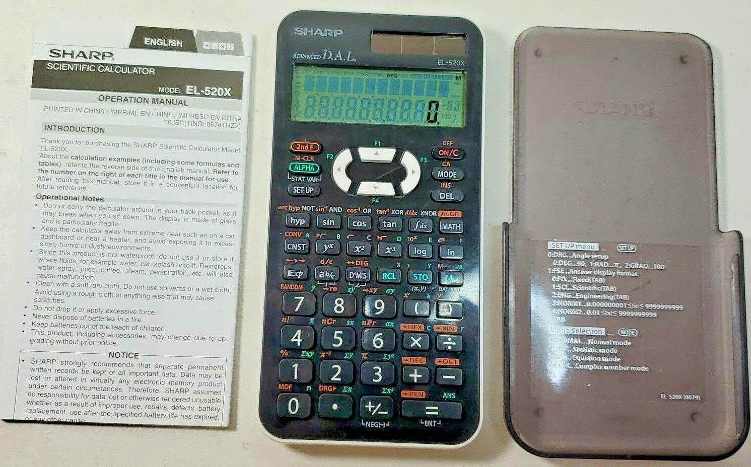 Sharp EL-520X Calculatrice Scientifique / Scientific Calculator